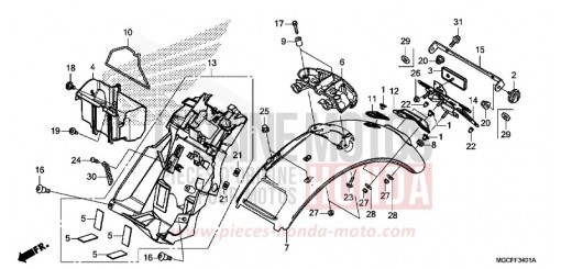 KOTFLUEGEL, HINTEN (CB1100CA/NA/NAD) CB1100CAK de 2019